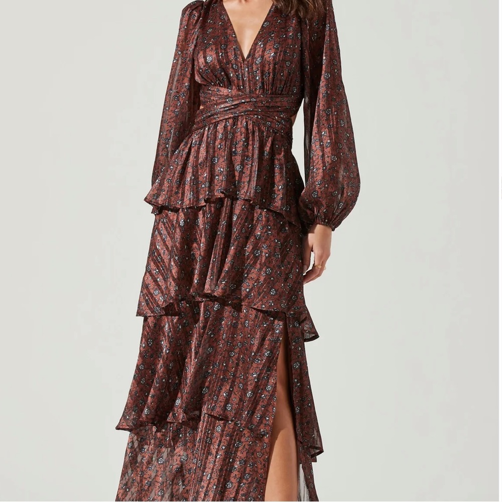 ANORA FLORAL TIERED MAXI DRESS ASTR THE LABEL